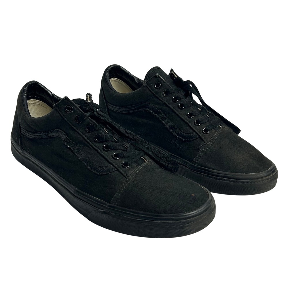 Vans Old Skool Triple Black Canvas Suede Low Top Skate Shoes Mens 13